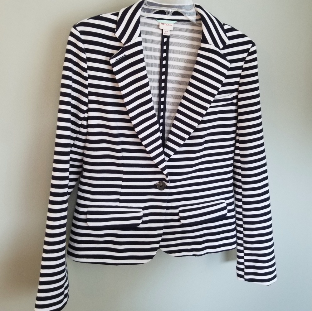 Merona Navy Striped Blazer, size small